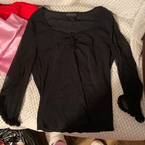 Black see through sheer top